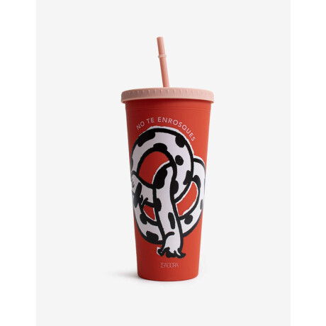 Vaso Plástico Estampado Rojo Medio