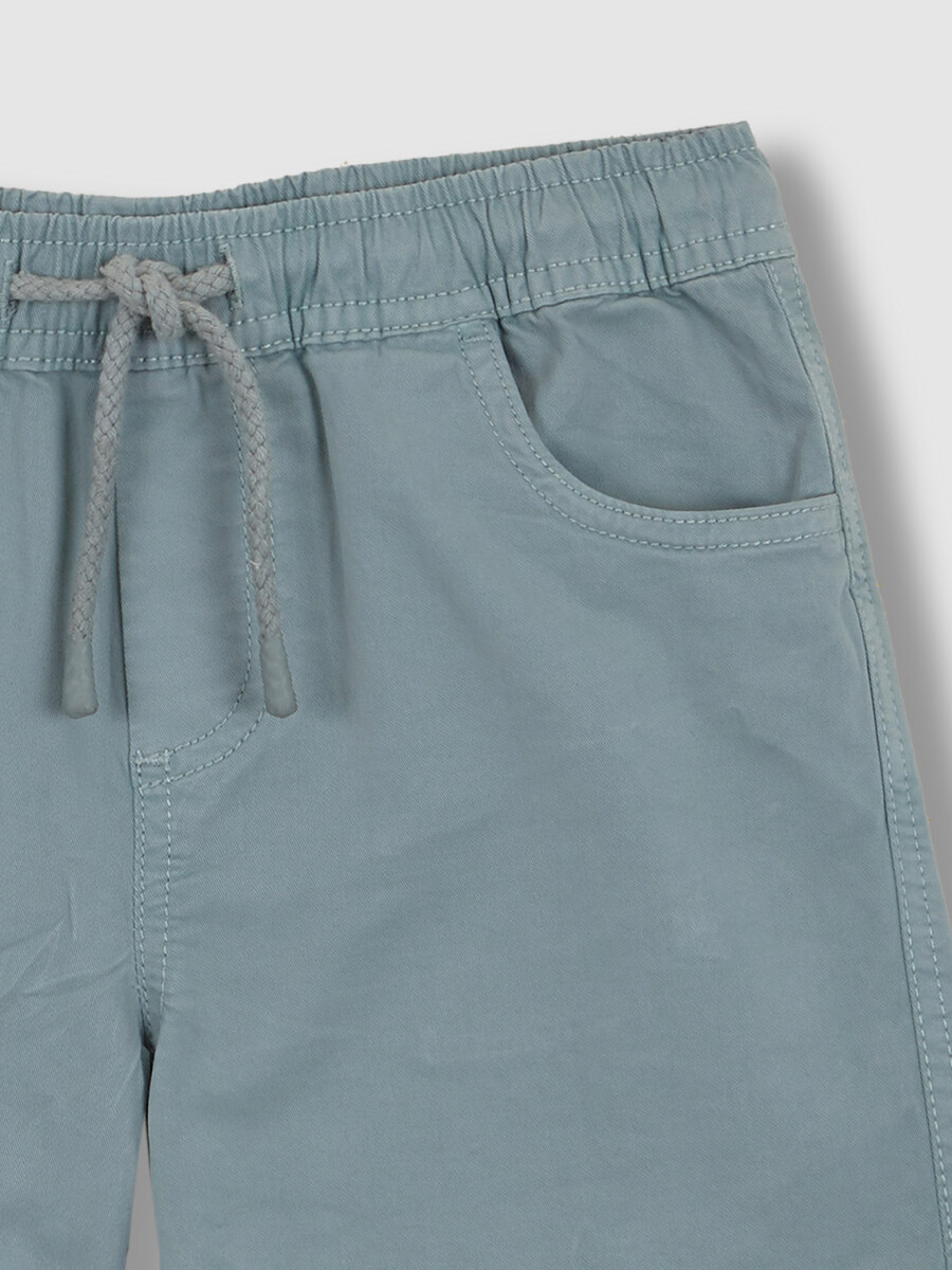Pantalon Con Cinturilla Elastica Azul