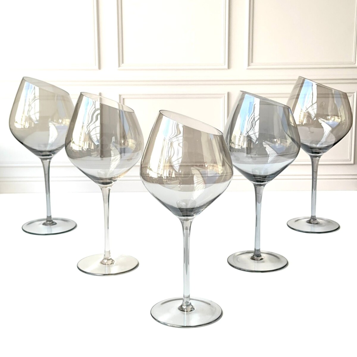 Juego De 6 Copas Vino Cristal Grey Sesgado 540ML 