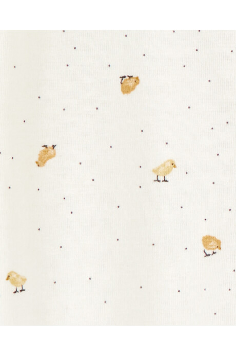 Pack dos pijamas una pieza de algodón, con pie, diseño pollitos Pack dos pijamas una pieza de algodón, con pie, diseño pollitos