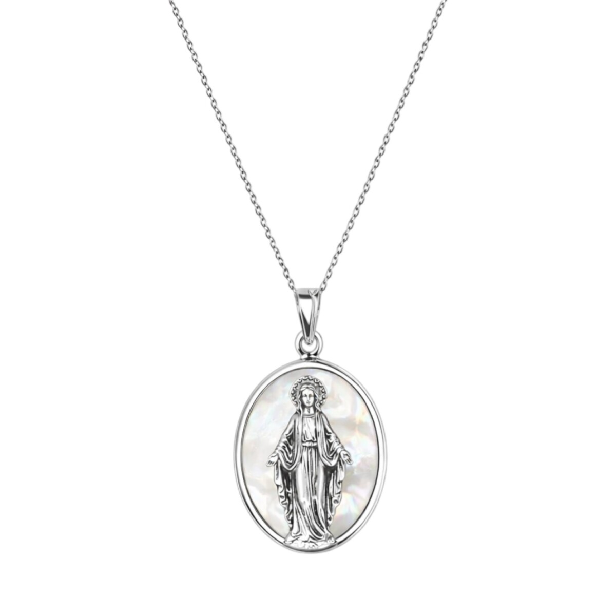 Dije Virgen Milagrosa - Plata 925 - Nacar - CP4655 - conpiedra 