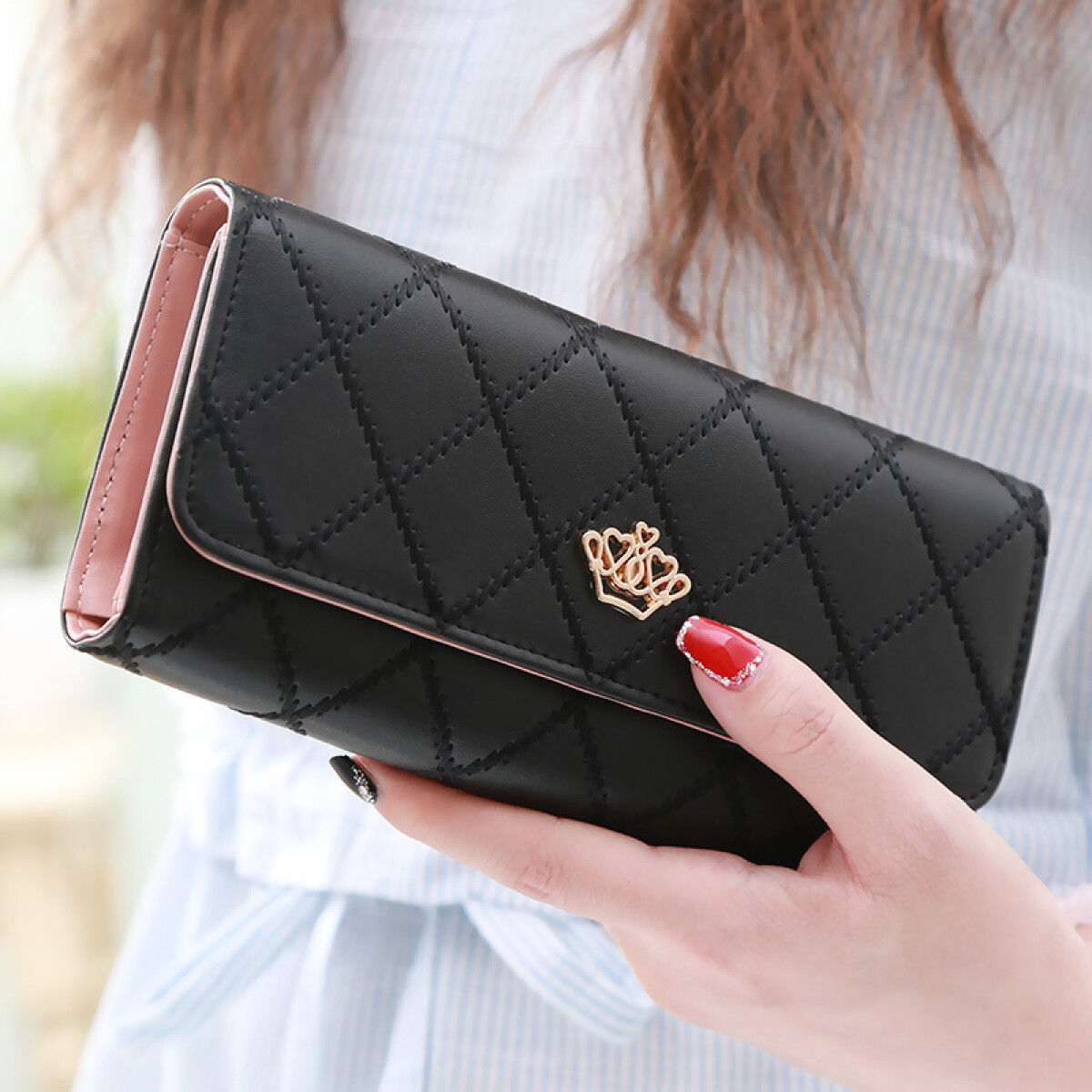 Monedero De Dama Colores - Negro 