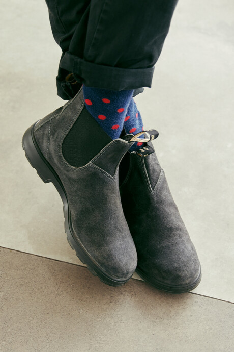 Botas 1910 Elastic Side V Cut Suede Waxy Steel Grey