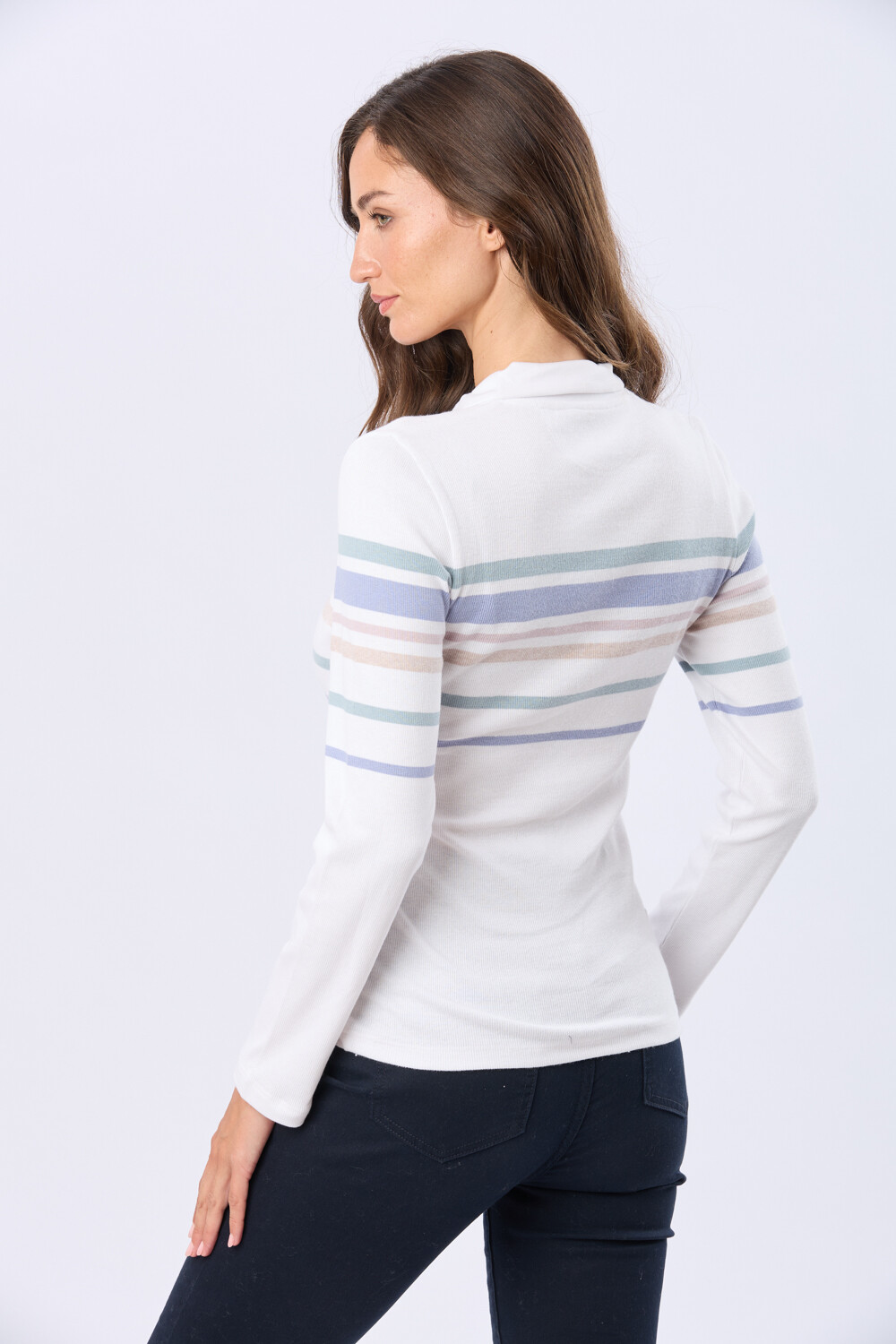 REMERA POLO RAYADA Blanco