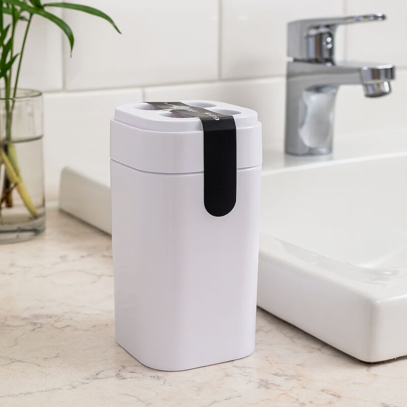 Porta cepillo 6,5x6,5x12,7 cm BLANCO