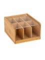 CAJA DE TE 6 ESPACIOS CON TAPA ACRILICO NATURAL