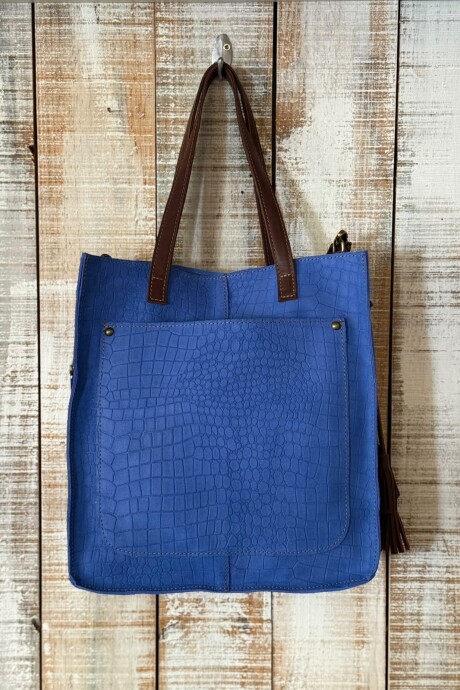 Cartera California Azul Croco