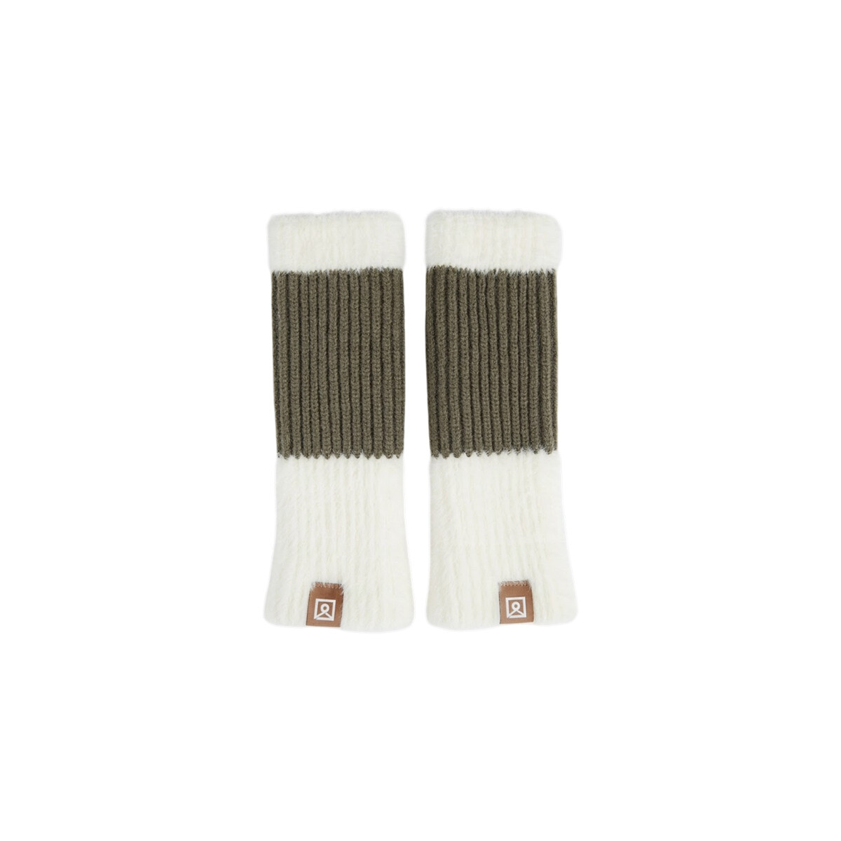 Mitones guantes tejido bicolor - Verde 