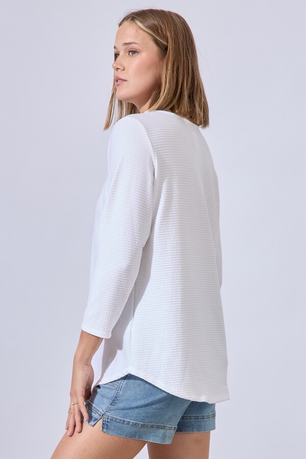 Blusa Ribs Escote Metal BLANCO