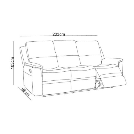 RECLINER MANUAL 3 CUERPOS TELA MARRON LAGOS MOKA