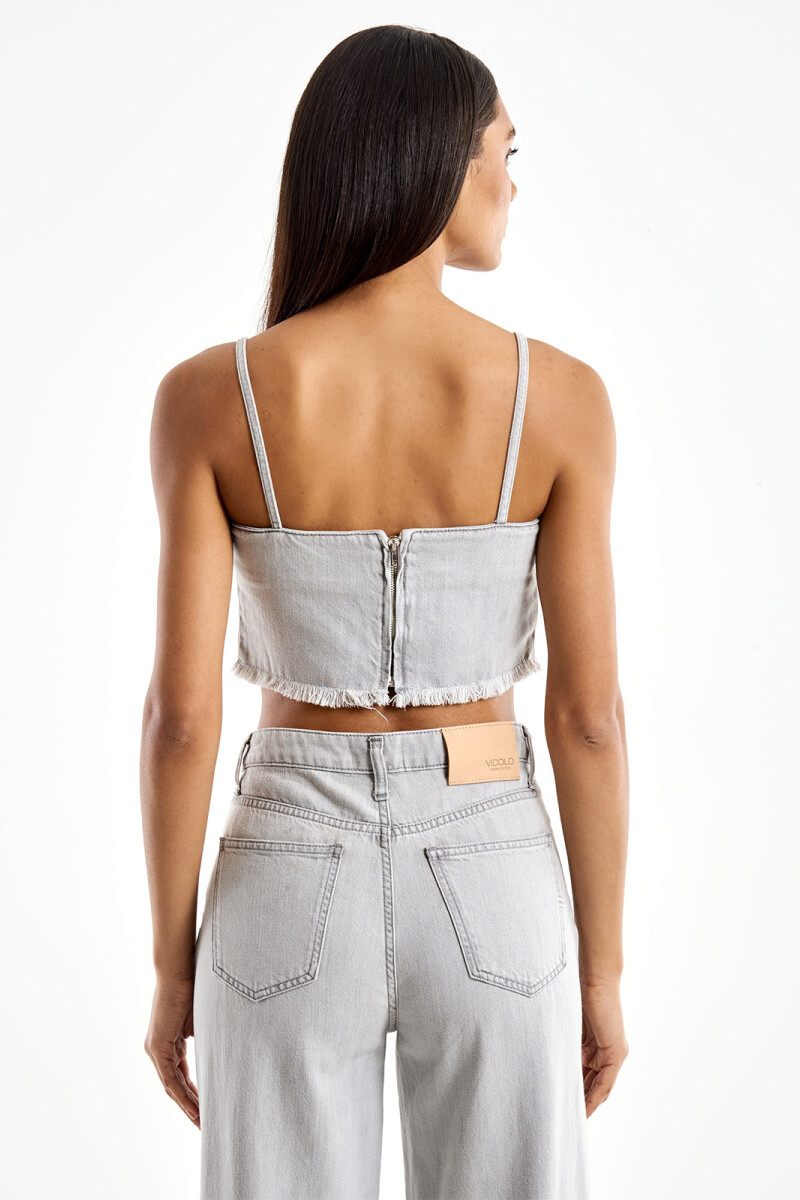 TOP DENIM Gris
