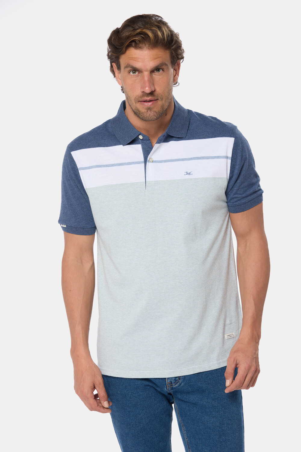 POLO JERSEY RAYADA Azul
