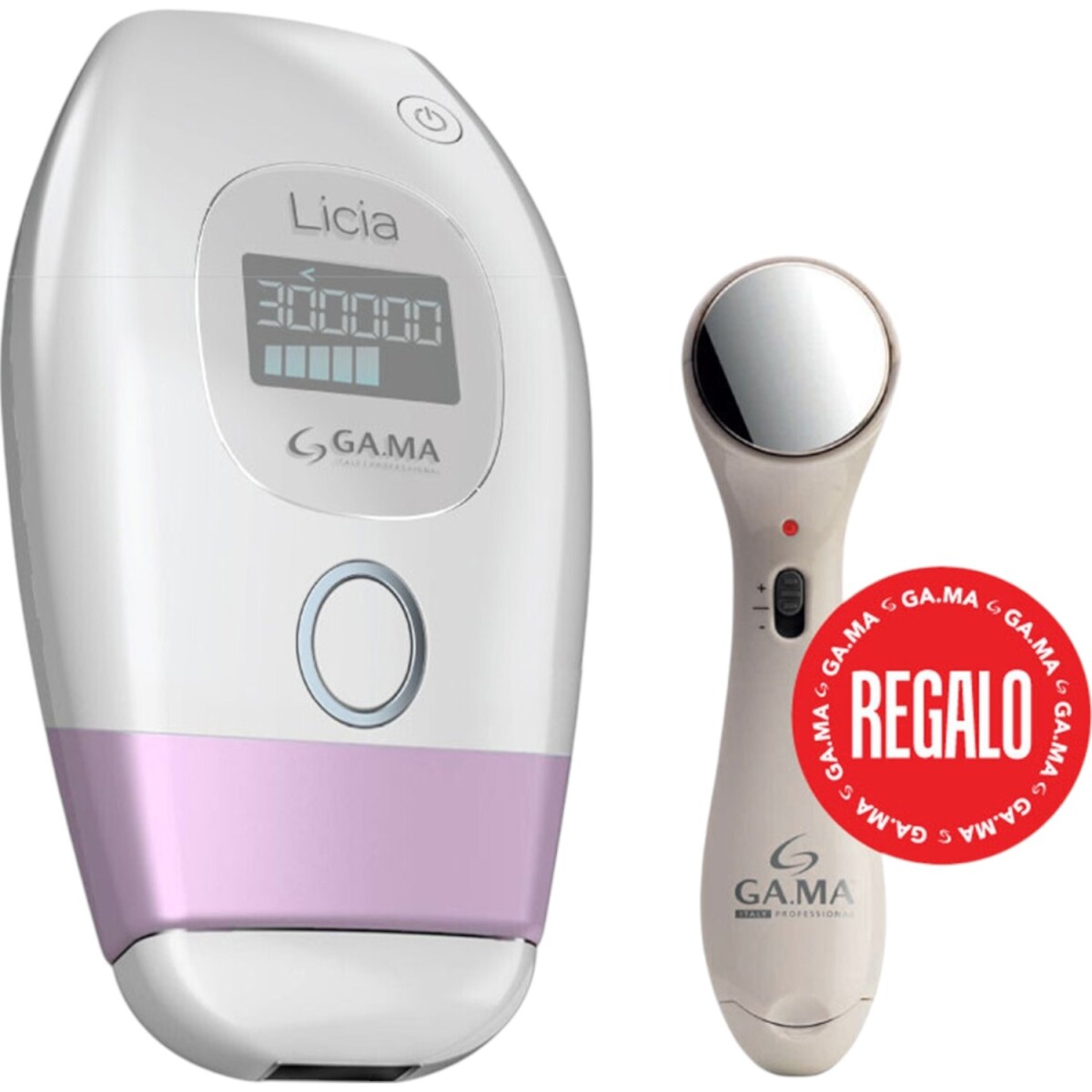 Depilador de luz pulsada GAMA Licia + masajeador limpiador facial de obsequio - Rosa 