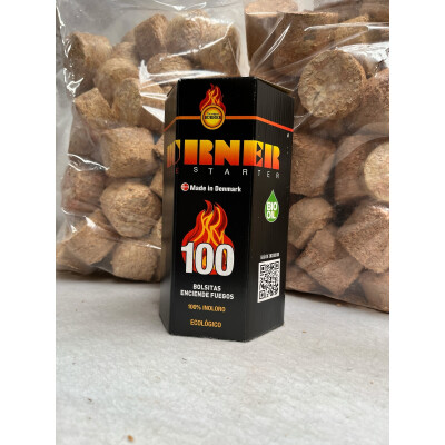 Pack 2 Briquetas 8 kg + Burner 100 Pack 2 Briquetas 8 kg + Burner 100