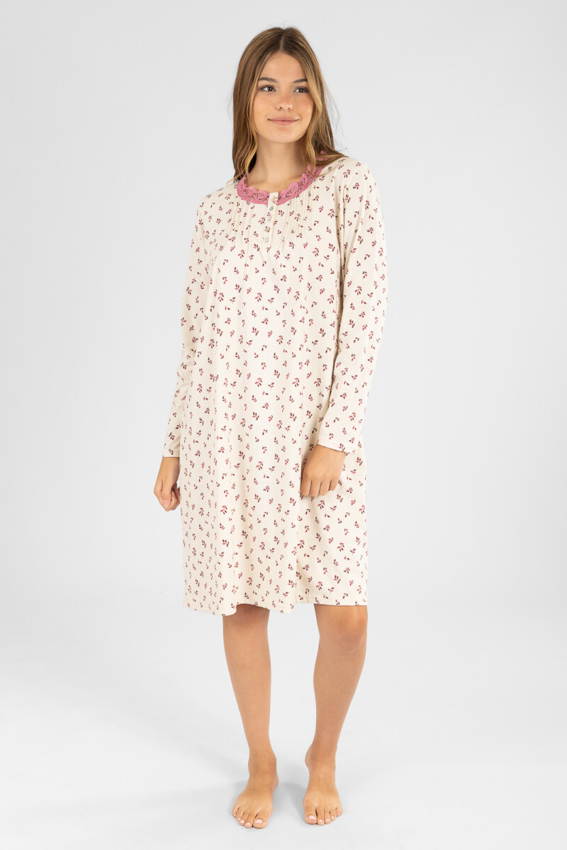 61.1594 camison flores - Marfil 