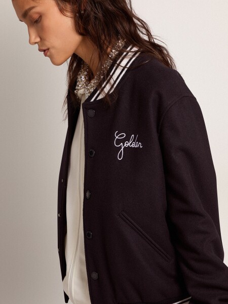 Golden Goose-Campera de lana, Bomber Azul