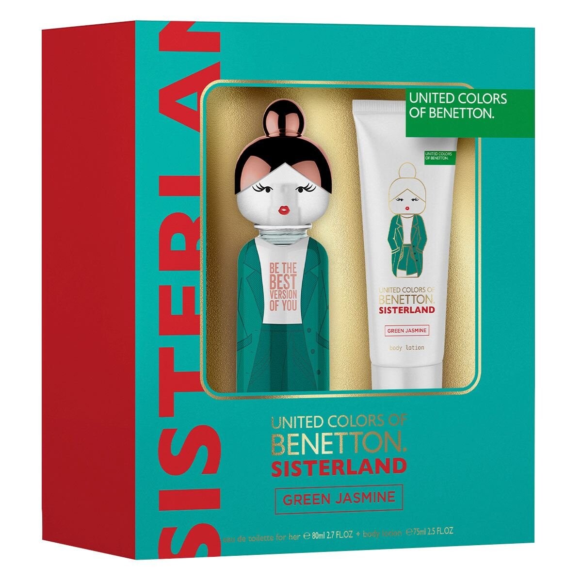 Pack Perfume Benetton Sisterland Green 80ML + Body Lotion 