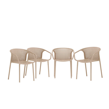 Set de 4 Sillas de jardin exterior diseño Taupe Set de 4 Sillas de jardin exterior diseño Taupe