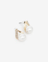 Aros Pasantes Perla Aros Gota Con Perla - Dorado