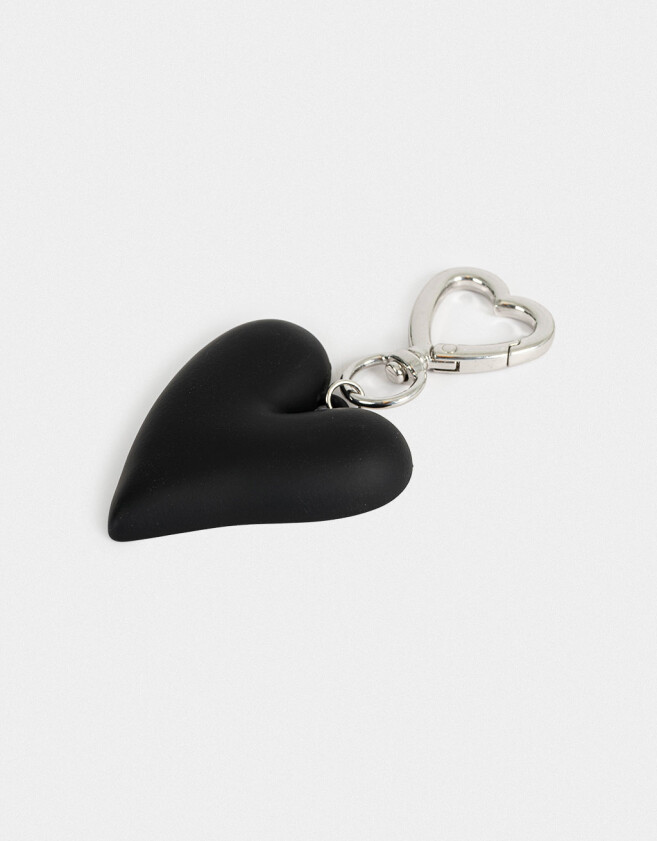 Llavero Metal Llavero Y Bag Charm Corazón - Negro