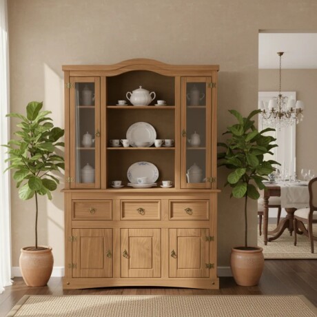 Cristalero Armario Lumax Aparador 5 puertas 3 cajones madera maciza Cristalero Armario Lumax Aparador 5 puertas 3 cajones madera maciza