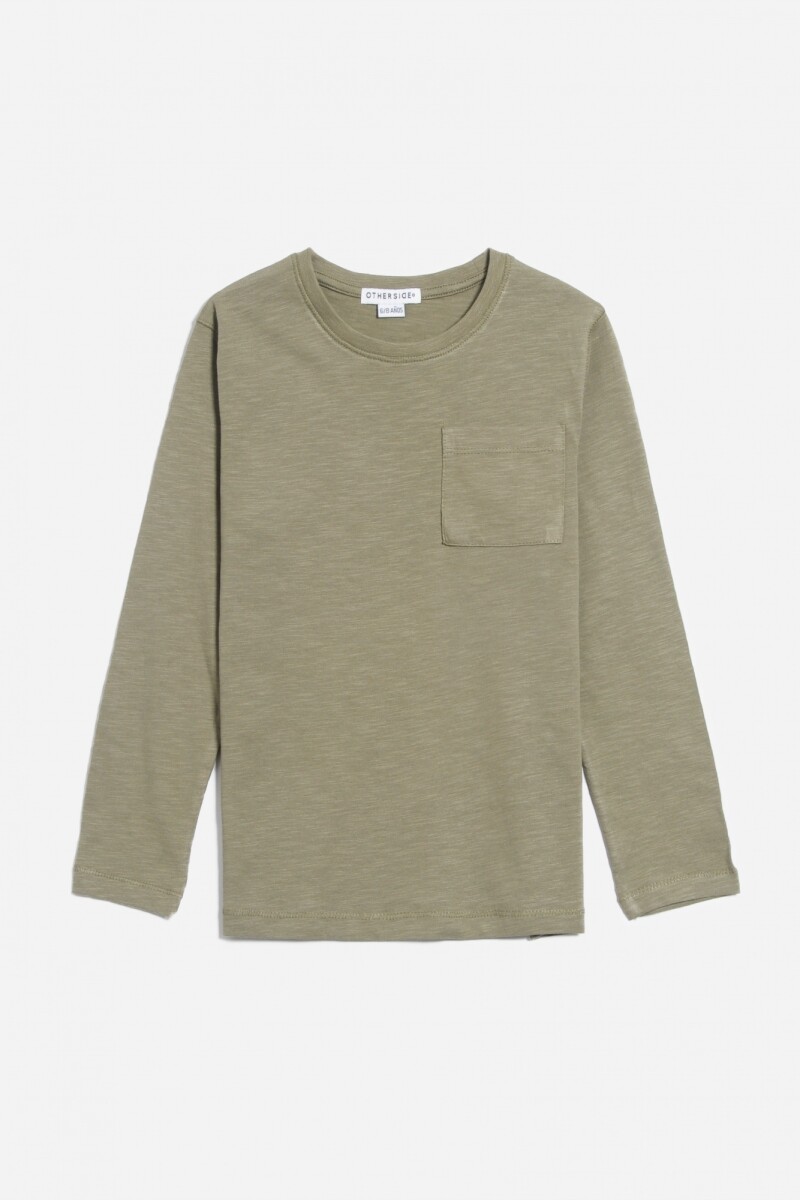 Remera básica manga larga - Verde oliva 