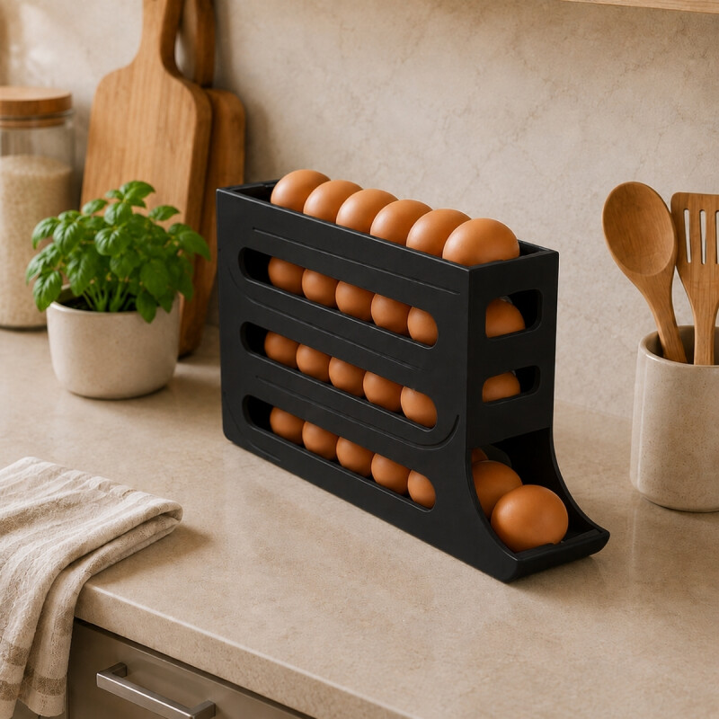 Organizador de huevos 30 unidades NEGRO