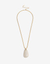 Collares Largos Piedra Collar Largo Piedra - Dorado Oro Cepillado Mate