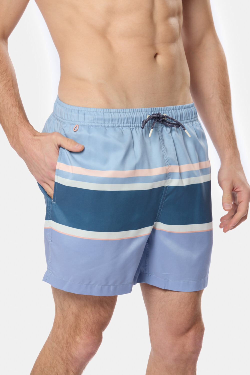 SHORT DE BAÑO RAYADO Azul