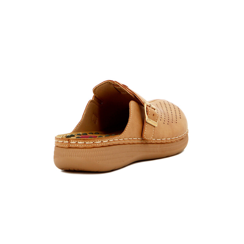 Wonder Zueco Dama Confort Tira C/ Hebilla Beige