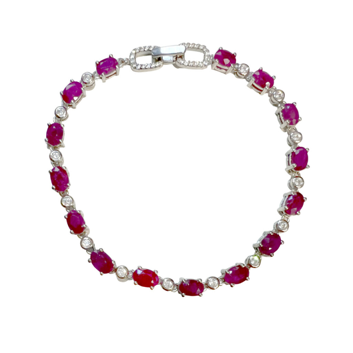 Pulsera de plata 925 - Rubíes y Circonias 