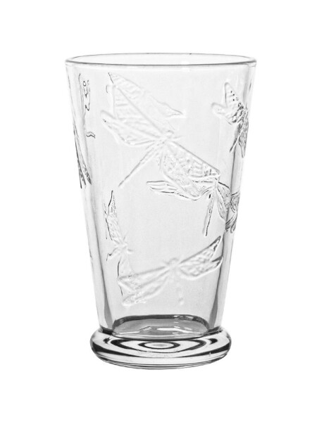 VASO LARGO VIDRIO LABRADO 410ML INCOLORO LIBELULA VASO LARGO VIDRIO LABRADO 410ML INCOLORO LIBELULA