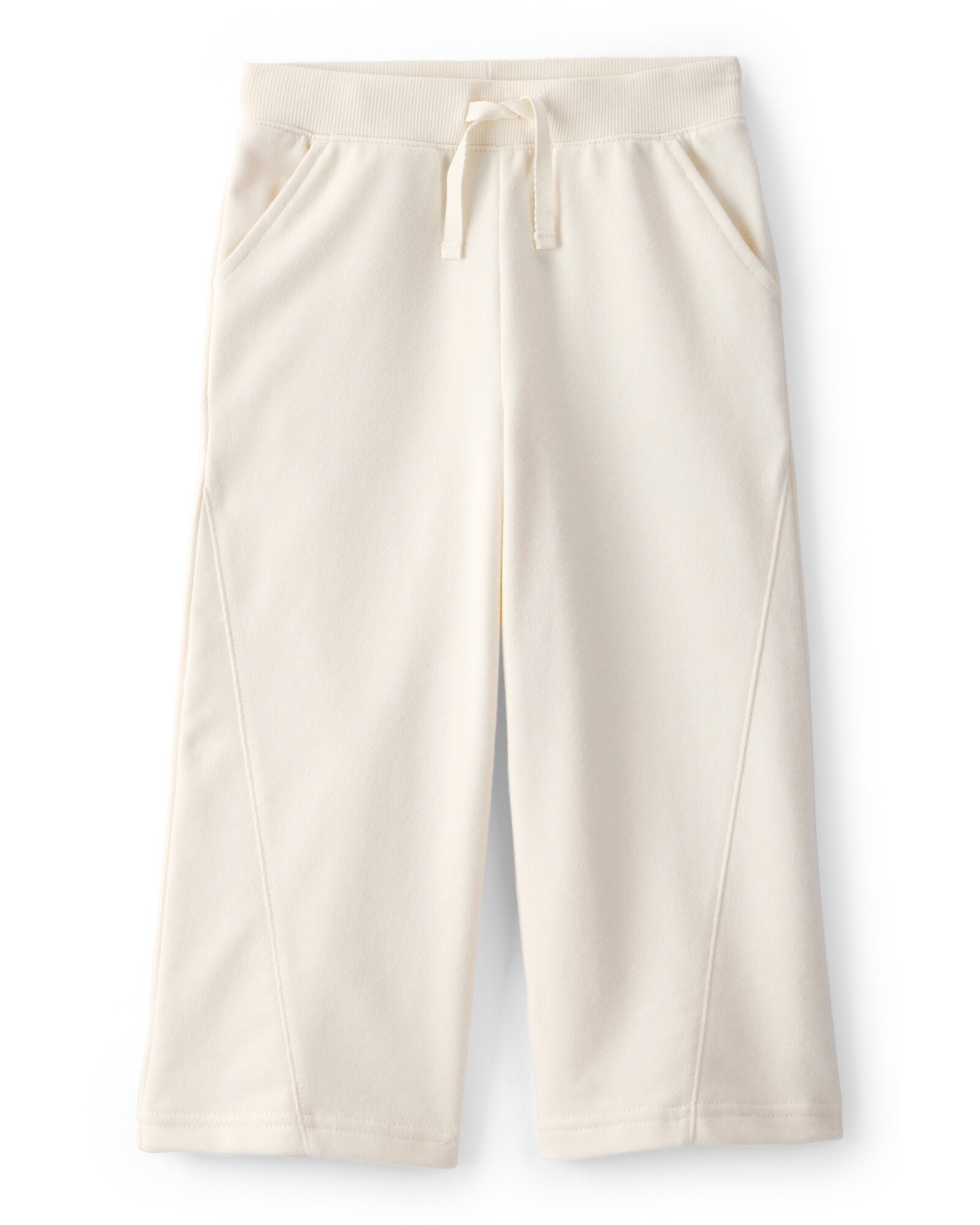 Pantalón deportivo de algodón, con pierna ancha, marfil Sin color