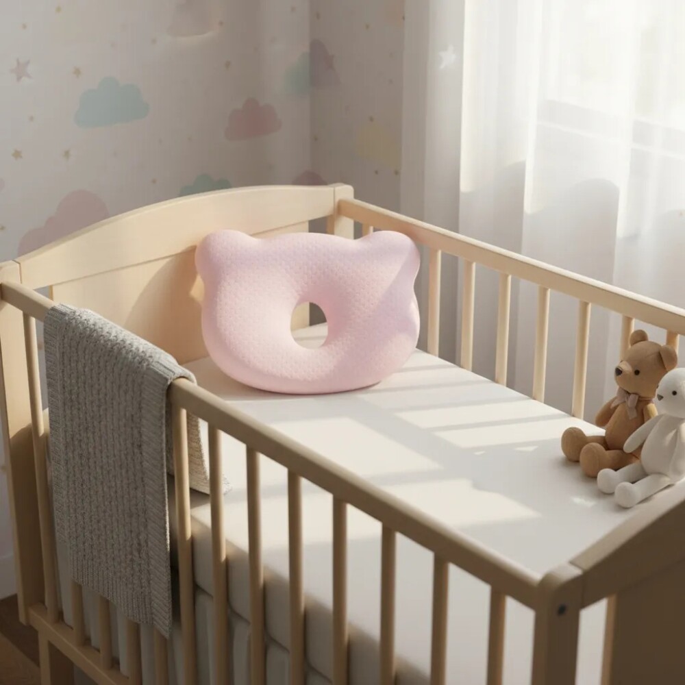 Almohada anti cabeza plana BUBA OSO rosa