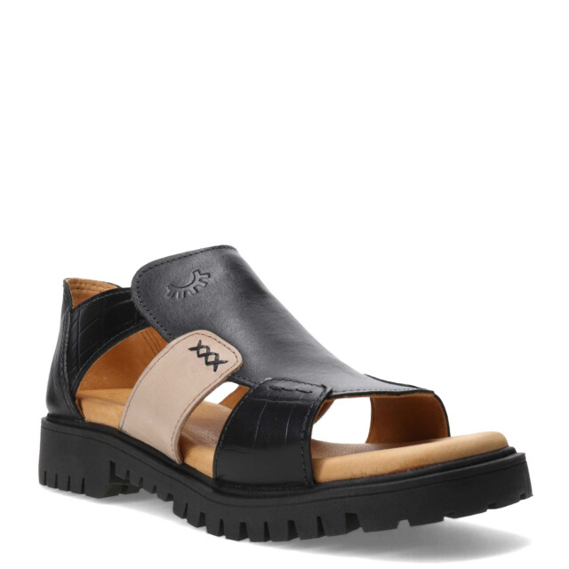 Sandalias de Mujer Furtiva Paola Combinada Negro - Beige