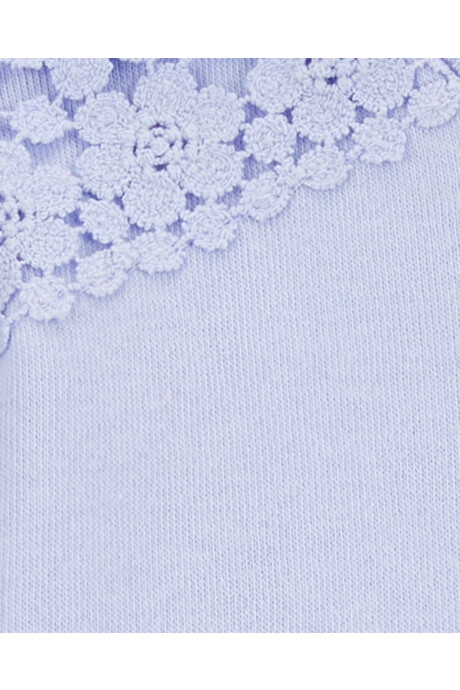 Buzo de algodón, con encaje floral Sin color