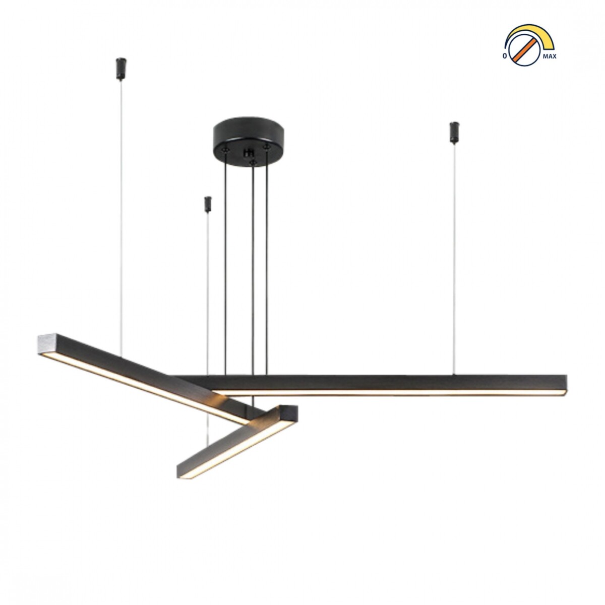 Colgante Led lineal 3 barras 30W Dimerizable - NEGRA 