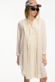 VESTIDO CAMISERO CORTO Crudo