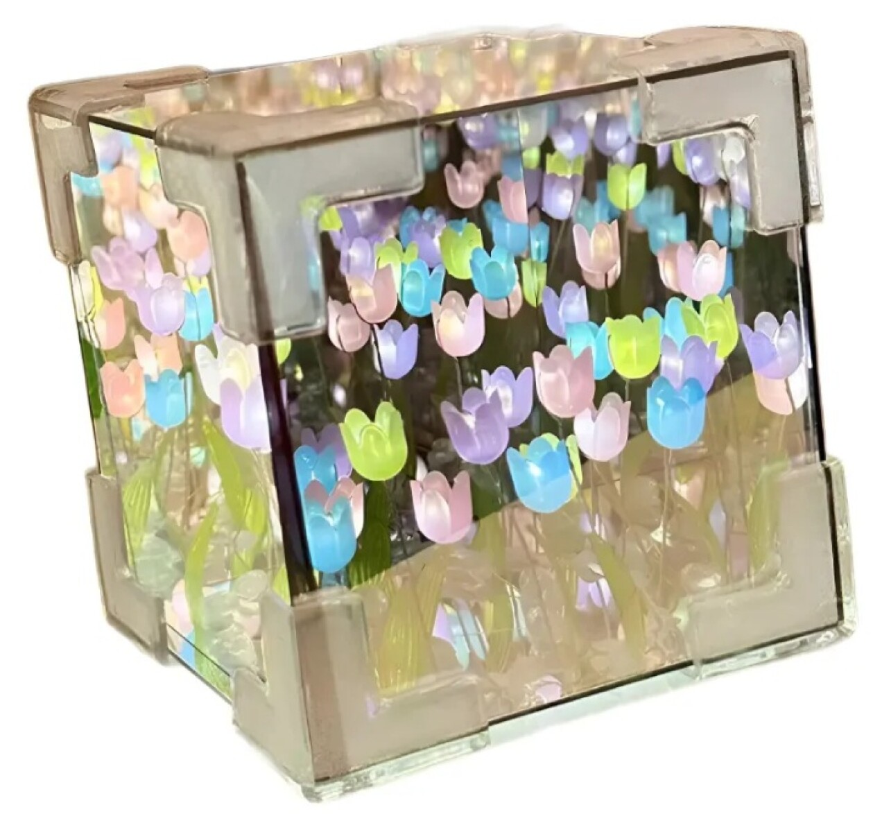 Lámpara De Espejo Cubico Con Forma De Tulipán - Blanco 