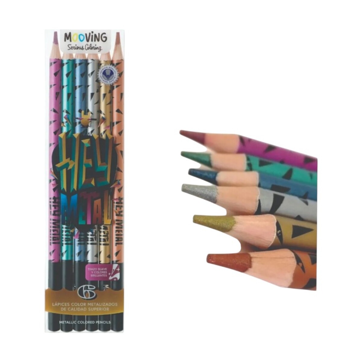 Lápices Metalizados Mooving x6 