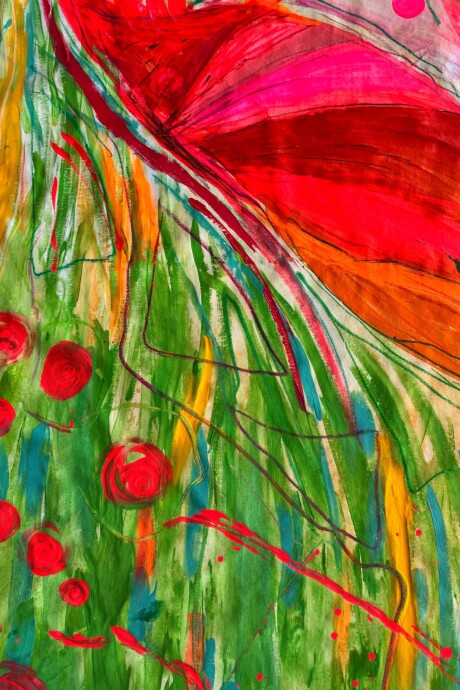 Mutación, 2025. Acrílico Y Óleo Pastel Sobre Tela. 160 x 190 cm. Mutación, 2025. Acrílico Y Óleo Pastel Sobre Tela. 160 x 190 cm.