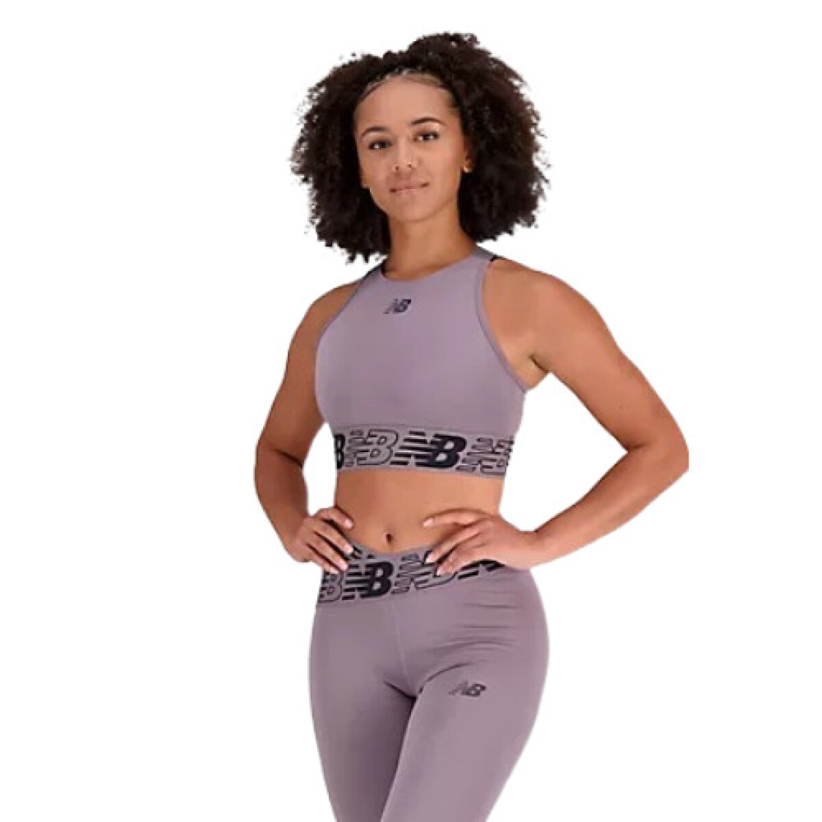 Top de Mujer New Balance Relentless Crop - Gris - Negro 