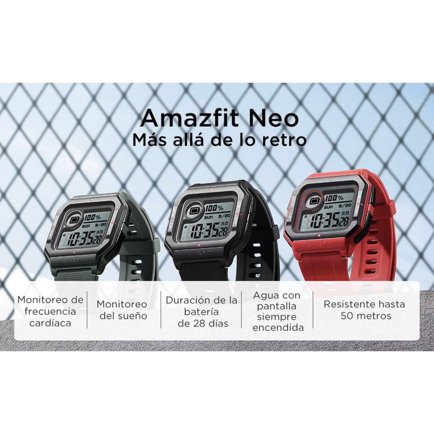Amazfit - Reloj Inteligente Neo Retro - 5ATM. 1,2\