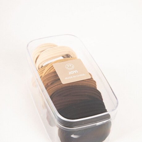 SET DE GOMITAS DE PELO BROWN SHADE VARIOS