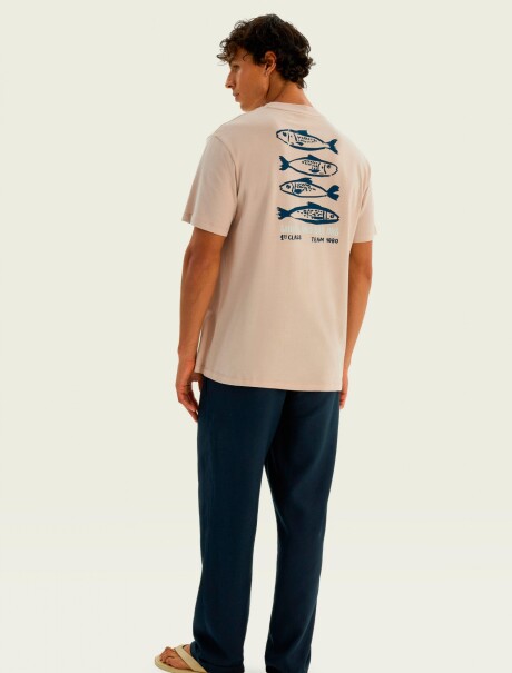 CAMISETA CON ESTAMPA MODELO REGULAR BEIGE