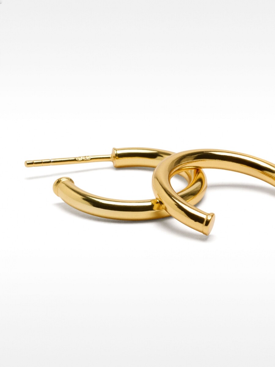 Aros Lisos - Plata De Ley 925 dorado