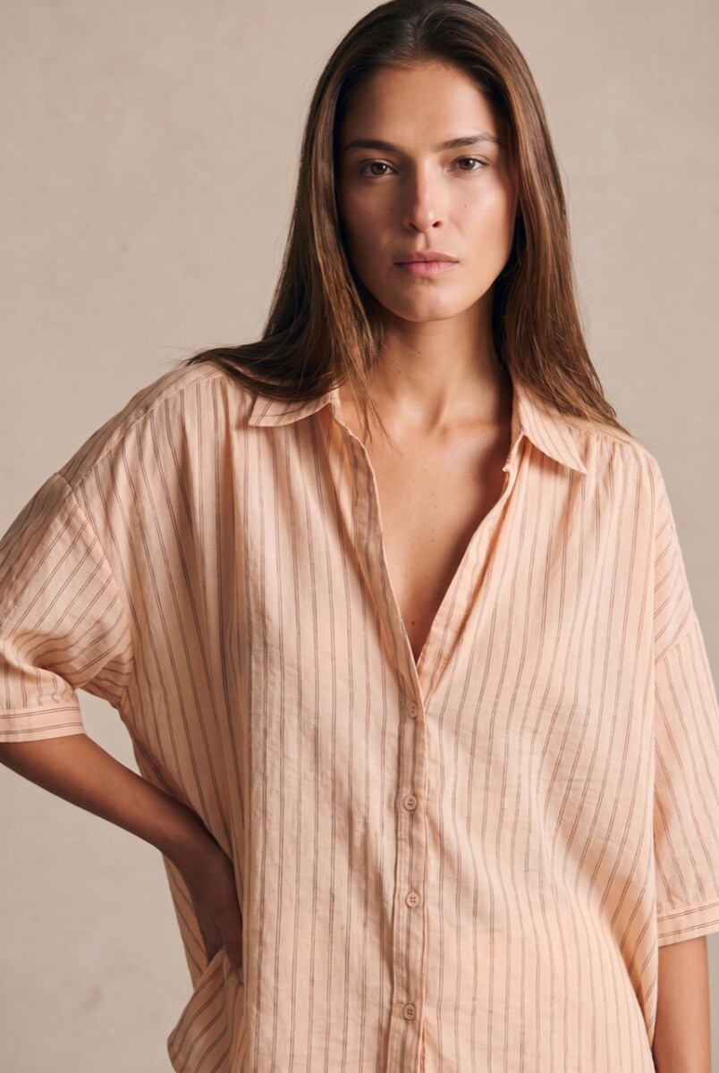 Camisa Rayada - Rosa 