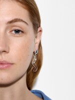 Pendientes De Onda Bicolor marron