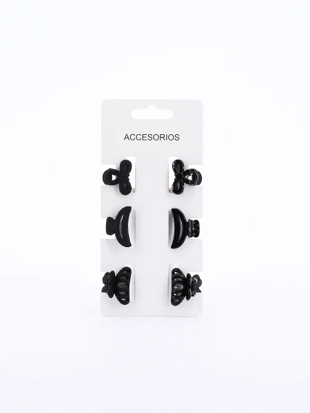 PINZAS PACK x 6 NEGRO