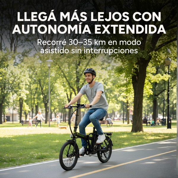 Bicicleta Electrica Gogreen Compact Plegable Rod 20 250w 36v Variante Color Negro